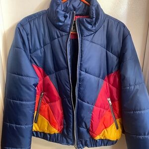 Never worn Forever 21 Colorblock Puffer Jacket Juniors L